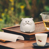 Maxbell Small Pig Figurines Art Modern Cute Animal Figurines for Cafe Home Bookshelf White Type A
