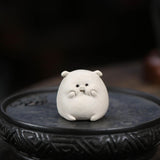 Maxbell Small Pig Figurines Art Modern Cute Animal Figurines for Cafe Home Bookshelf White Type A