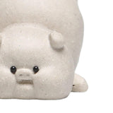 Maxbell Small Pig Figurines Art Modern Cute Animal Figurines for Cafe Home Bookshelf White Type B