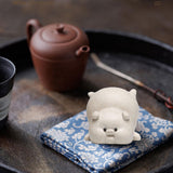 Maxbell Small Pig Figurines Art Modern Cute Animal Figurines for Cafe Home Bookshelf White Type B