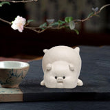 Maxbell Small Pig Figurines Art Modern Cute Animal Figurines for Cafe Home Bookshelf White Type B