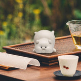 Maxbell Small Pig Figurines Art Modern Cute Animal Figurines for Cafe Home Bookshelf White Type B