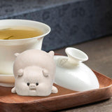 Maxbell Small Pig Figurines Art Modern Cute Animal Figurines for Cafe Home Bookshelf White Type B