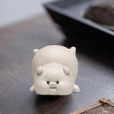 Maxbell Small Pig Figurines Art Modern Cute Animal Figurines for Cafe Home Bookshelf White Type B