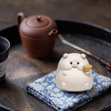 Maxbell Small Pig Figurines Art Modern Cute Animal Figurines for Cafe Home Bookshelf White Type C