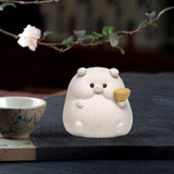 Maxbell Small Pig Figurines Art Modern Cute Animal Figurines for Cafe Home Bookshelf White Type C