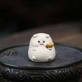 Maxbell Small Pig Figurines Art Modern Cute Animal Figurines for Cafe Home Bookshelf White Type C