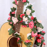 Maxbell Artificial Flower Garland Rose Ivy 45 Flowers for Arch Room Decor Wall Decor