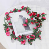 Maxbell Artificial Flower Garland Rose Ivy 45 Flowers for Arch Room Decor Wall Decor
