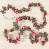 Maxbell Artificial Flower Garland Rose Ivy 45 Flowers for Arch Room Decor Wall Decor