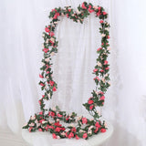 Maxbell Artificial Flower Garland Rose Ivy 45 Flowers for Arch Room Decor Wall Decor