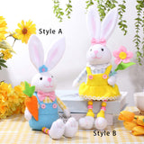 Maxbell Easter Rabbit Figures Cartoon Easter Bunny Decor for Holiday Table Farmhouse Style A