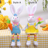 Maxbell Easter Rabbit Figures Cartoon Easter Bunny Decor for Holiday Table Farmhouse Style A