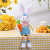 Maxbell Easter Rabbit Figures Cartoon Easter Bunny Decor for Holiday Table Farmhouse Style A