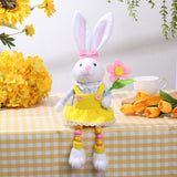 Maxbell Easter Rabbit Figures Cartoon Easter Bunny Decor for Holiday Table Farmhouse Style B