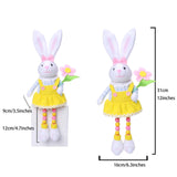 Maxbell Easter Rabbit Figures Cartoon Easter Bunny Decor for Holiday Table Farmhouse Style B