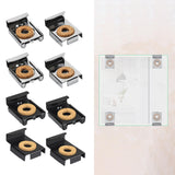 Maxbell 4Pcs Mirror Clip Mirror Mount Clips Glass Retainer Clips Mirror Holder Clips argent