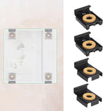 Maxbell 4Pcs Mirror Clip Mirror Mount Clips Glass Retainer Clips Mirror Holder Clips black