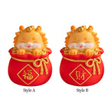 Maxbell Cartoon Chinese Dragon Statue Money Pot Tabletop Sculpture for Desktop Decor Style A