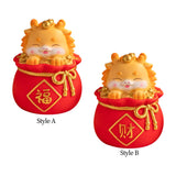 Maxbell Cartoon Chinese Dragon Statue Money Pot Tabletop Sculpture for Desktop Decor Style A
