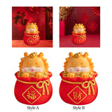 Maxbell Cartoon Chinese Dragon Statue Money Pot Tabletop Sculpture for Desktop Decor Style A