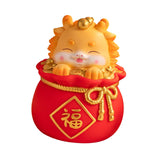 Maxbell Cartoon Chinese Dragon Statue Money Pot Tabletop Sculpture for Desktop Decor Style A