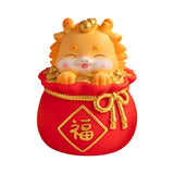 Maxbell Cartoon Chinese Dragon Statue Money Pot Tabletop Sculpture for Desktop Decor Style A