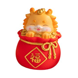 Maxbell Cartoon Chinese Dragon Statue Money Pot Tabletop Sculpture for Desktop Decor Style A