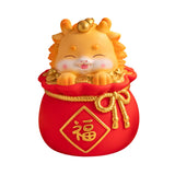 Maxbell Cartoon Chinese Dragon Statue Money Pot Tabletop Sculpture for Desktop Decor Style A