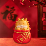 Maxbell Cartoon Chinese Dragon Statue Money Pot Tabletop Sculpture for Desktop Decor Style A