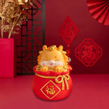 Maxbell Cartoon Chinese Dragon Statue Money Pot Tabletop Sculpture for Desktop Decor Style A