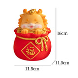 Maxbell Cartoon Chinese Dragon Statue Money Pot Tabletop Sculpture for Desktop Decor Style A
