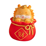 Maxbell Cartoon Chinese Dragon Statue Money Pot Tabletop Sculpture for Desktop Decor Style B