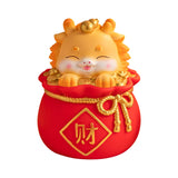 Maxbell Cartoon Chinese Dragon Statue Money Pot Tabletop Sculpture for Desktop Decor Style B