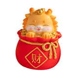 Maxbell Cartoon Chinese Dragon Statue Money Pot Tabletop Sculpture for Desktop Decor Style B