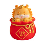 Maxbell Cartoon Chinese Dragon Statue Money Pot Tabletop Sculpture for Desktop Decor Style B