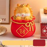 Maxbell Cartoon Chinese Dragon Statue Money Pot Tabletop Sculpture for Desktop Decor Style B