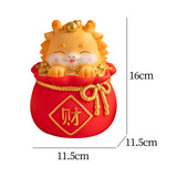 Maxbell Cartoon Chinese Dragon Statue Money Pot Tabletop Sculpture for Desktop Decor Style B