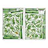 Maxbell 2 Pieces Wall Art Decals Bamboo Forest Wall Art Stickers for Indoor Bathroom