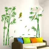 Maxbell 2 Pieces Wall Art Decals Bamboo Forest Wall Art Stickers for Indoor Bathroom