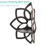 Maxbell Flower Shape Corner Shelf Wood Floating Shelves for Home Kitchen Living Room