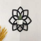 Maxbell Flower Shape Corner Shelf Wood Floating Shelves for Home Kitchen Living Room