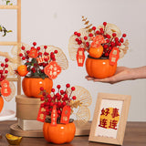 Maxbell New Year Decoration Bonsai Fake Flower Bucket for Living Room Porch Entryway