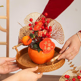 Maxbell New Year Decoration Bonsai Fake Flower Bucket for Living Room Porch Entryway