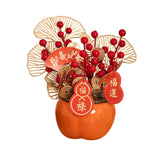 Maxbell New Year Decoration Bonsai Fake Flower Bucket for Living Room Porch Entryway