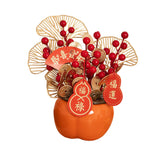 Maxbell New Year Decoration Bonsai Fake Flower Bucket for Living Room Porch Entryway