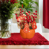 Maxbell New Year Decoration Bonsai Fake Flower Bucket for Living Room Porch Entryway