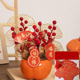 Maxbell New Year Decoration Bonsai Fake Flower Bucket for Living Room Porch Entryway