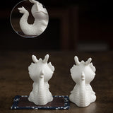 Maxbell Ceramic Dragon Figurine Crafts Dragon Sculpture for Bedroom Office Bookshelf Style A