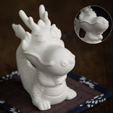 Maxbell Ceramic Dragon Figurine Crafts Dragon Sculpture for Bedroom Office Bookshelf Style A